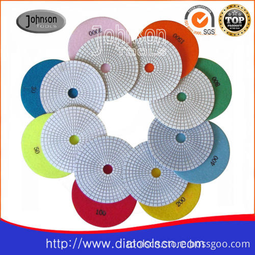 125mm diamond wet polishing pad: white polishing pad
